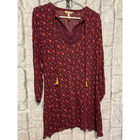 Matilda Jane Size Small Dress Burgundy Floral - Picture 4 of 8